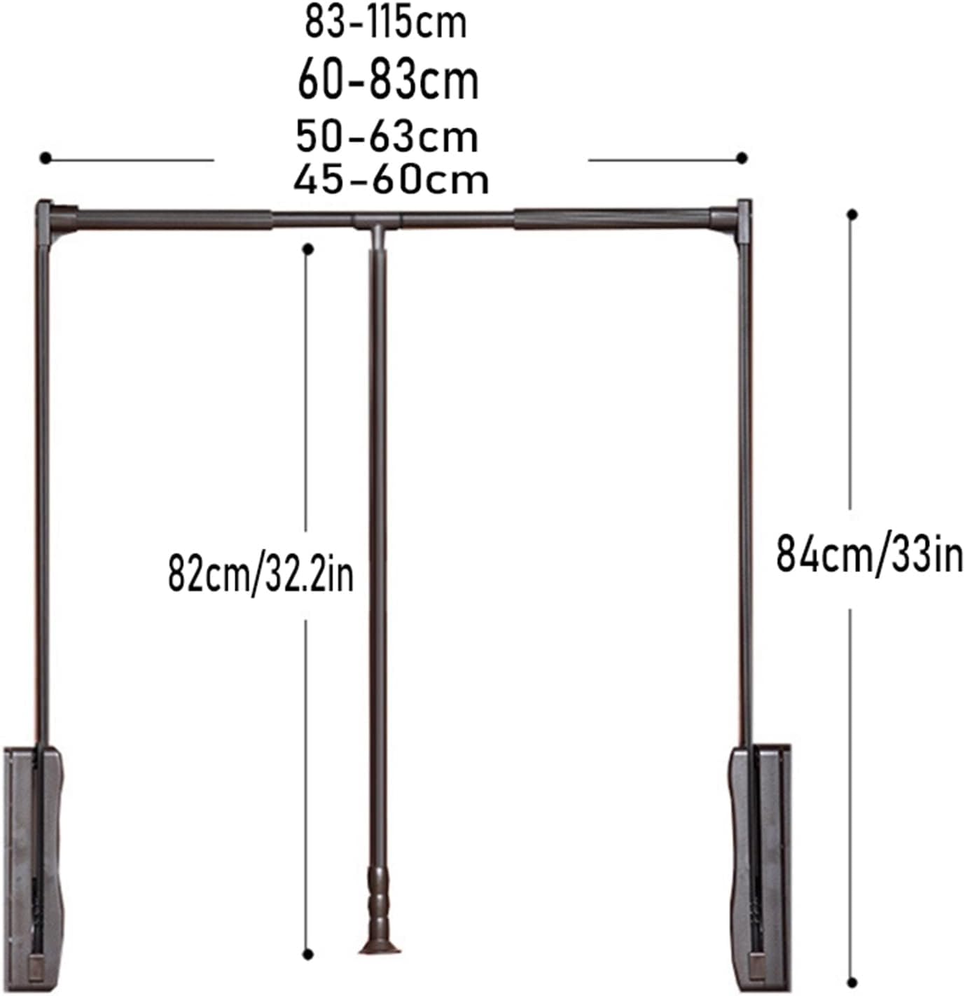 Pull Down Closet Rod, Wall Mounting Liftable Clothes Hanger,for Hanging Clothes Wardrobe Lift Rail
