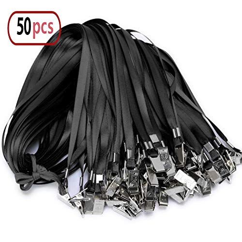 Cordón de nailon con clip con diseño plano en morado, para identificadores, pack de 50 unidades de 82 cm