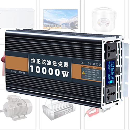 Inversor de onda sinusoidal pura de 4 Kw, 5 Kw, 6 Kw, 7 Kw, 8 Kw, 9 Kw, 10 Kw, 12 Kw, 12 V, 24 V, 48 V, 60 V de CC a CA, 220 V, 240 V, convertidor de potencia para automóvil con pantalla LCD y venti