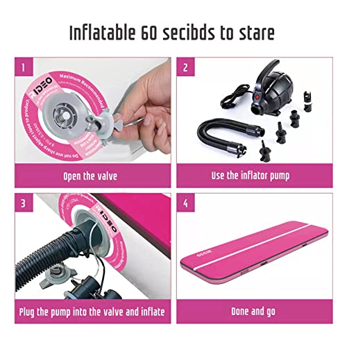 image for RIDEO Premium Inflatable Air Track Gymnastics Tumbling Mat Incl Electr