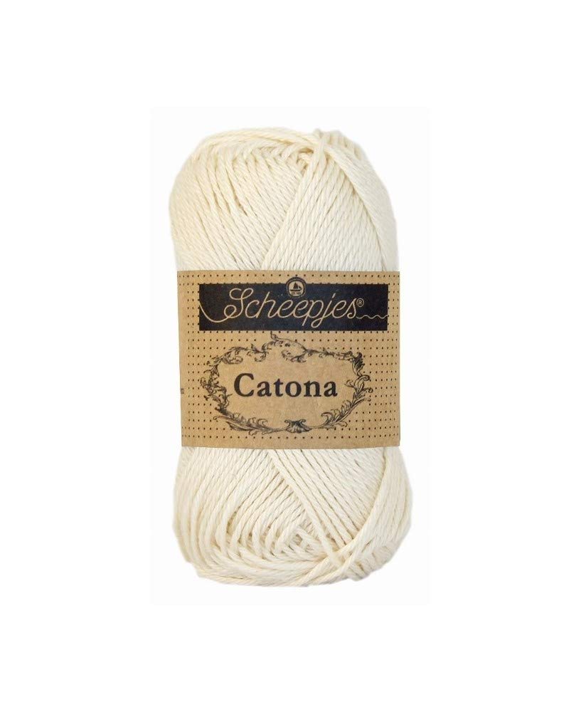 Scheepjes Catona Yarn - 100g Ball, 100% Mercerized Cotton, Color: Old Lace Beige