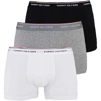 Tommy Hilfiger Men s Shorts Pack of 3 3p Trunk - Black Black / Grey Heather / White 004 size s