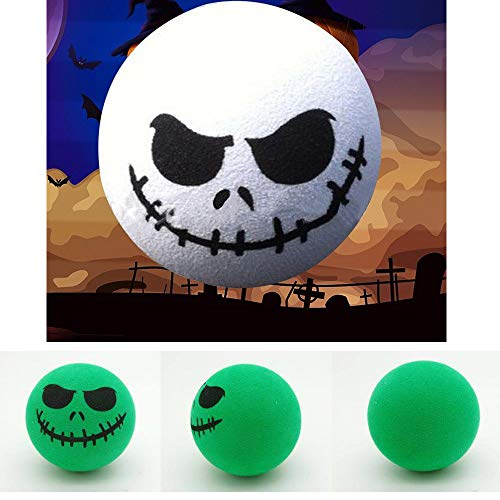 Koobook 4Pcs Funny Halloween Skull Smile Car Antenna Topper Aerial Ball Car Antenna Decoration Doll #TOP2