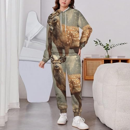 Boys Girls Clothes Outfits 2 Piece Long Sleeve Hoodie Pants Kid Sweatpants, Deer Vintage2