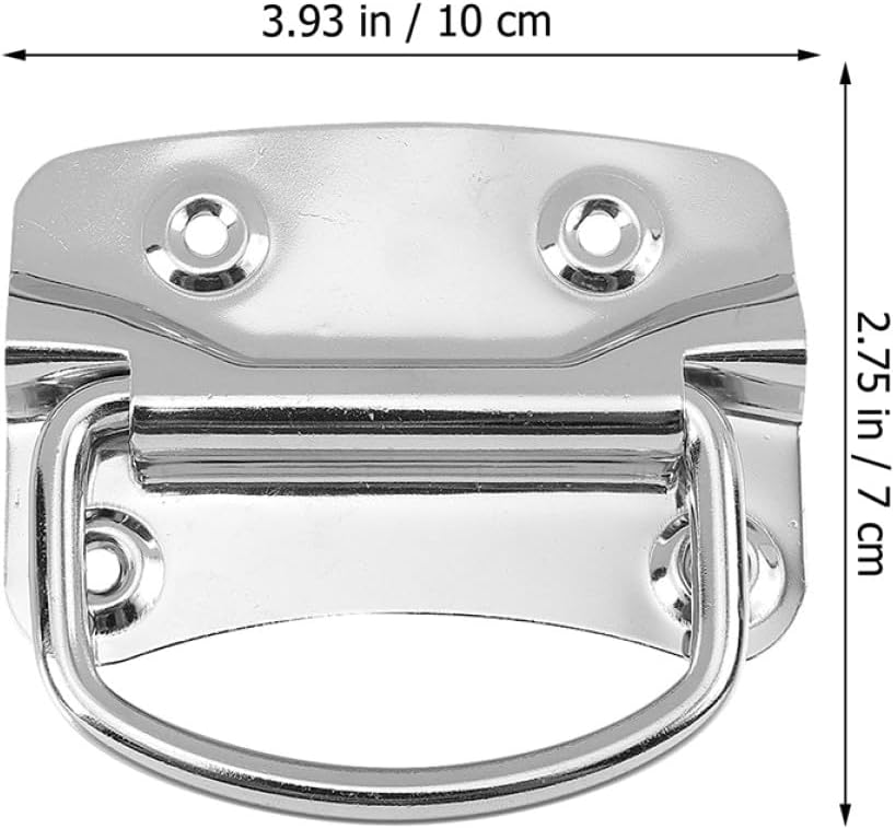 4 Pcs Stainless Steel Toolbox Folding Handles Set, Heavy Duty Chest Pull Handles for Storage Cabinets and Tool Boxes, Industrial Grade Sturdy Pull Knobs for Flight Cases
