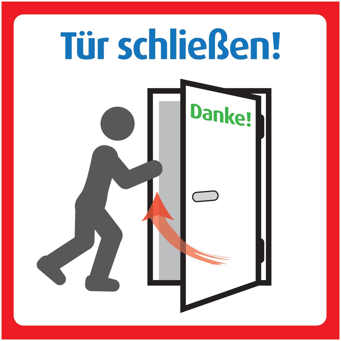 immi Saubere Toilette Aufkleber Schilder 98mm (Tür schließen)