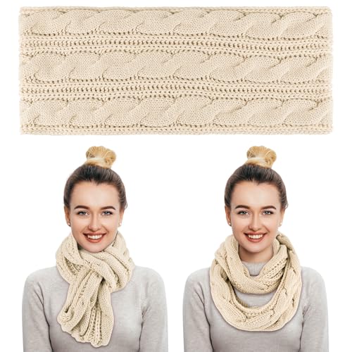 Apoway 5 in 1 Winter Set Include Knitted Pom Pom Beanie Hat Scarf Gloves Facemask and Earmuffs for Women Men3