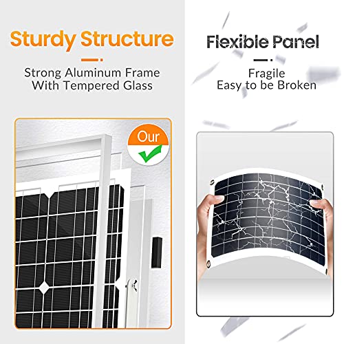 Image of SOLPERK Solar Panel Kit 30W 12V, Waterproof Solar Battery Trickle Charger Maintainer + Upgrade Waterproof Controller + Adjustable Mount Bracket for Boat Car RV Motorcycle Marine Automotive