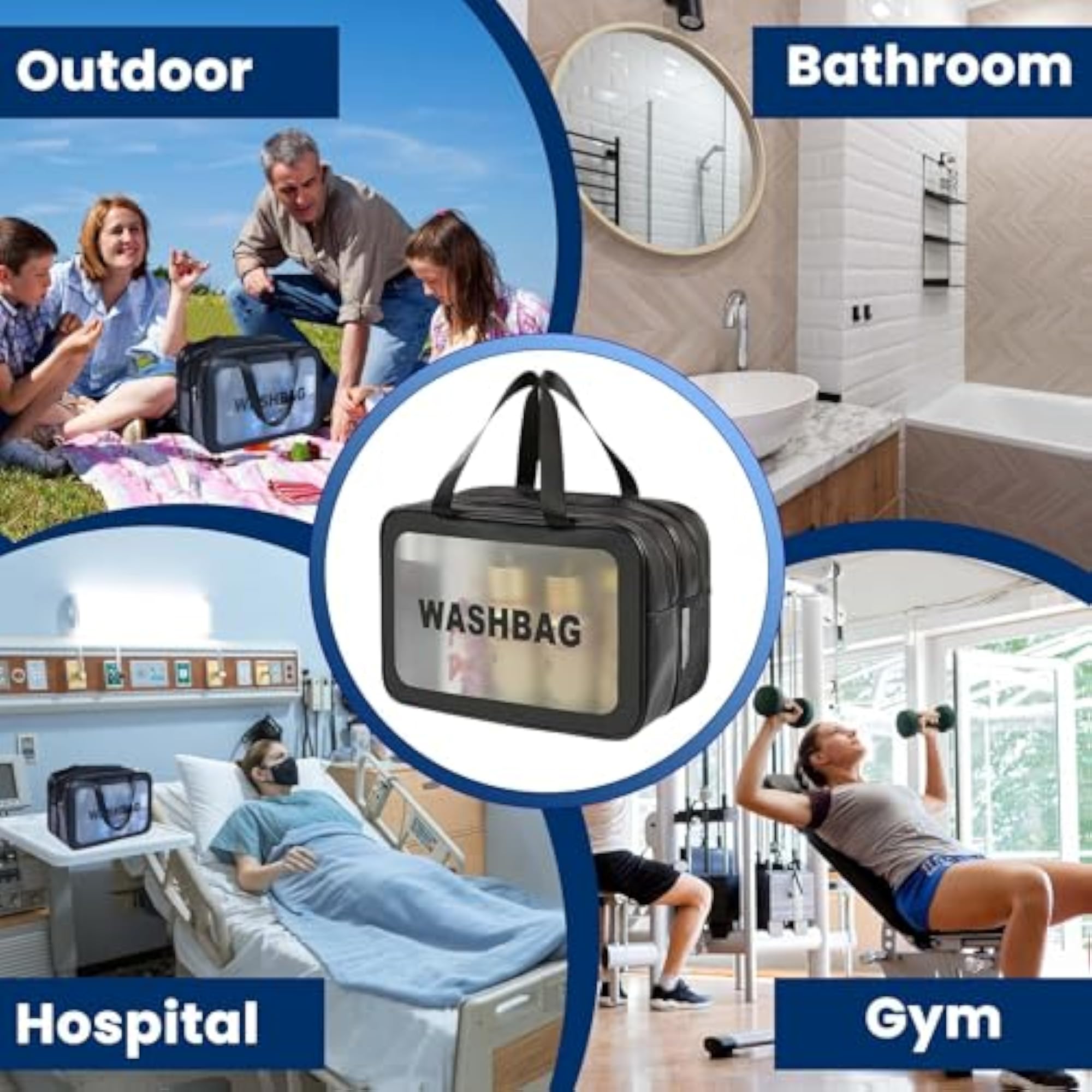Pvc Washbag Dual Compartment Makeup Organiser Pouch