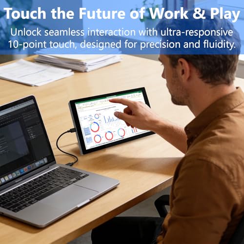Image of Small Monitor Touchscreen 7 Inch HD 1280x800 Type C HDMI Ports Mini Portable Monitor IPS LED Display for PC Laptop Ras Pi, Built-in Speakers