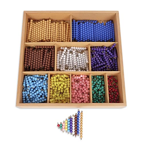 Image of Hidoggy Montessori Toys for 3+ Year Old Wooden Math Games Counting Beads Checker Board Beads and Numbers Teaching Counting Toys Preschool Mathematics Material for Kid Toy