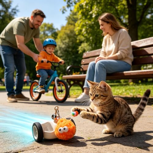 Jouet chat électrique avec évitement d'obstacles automatique en silicone