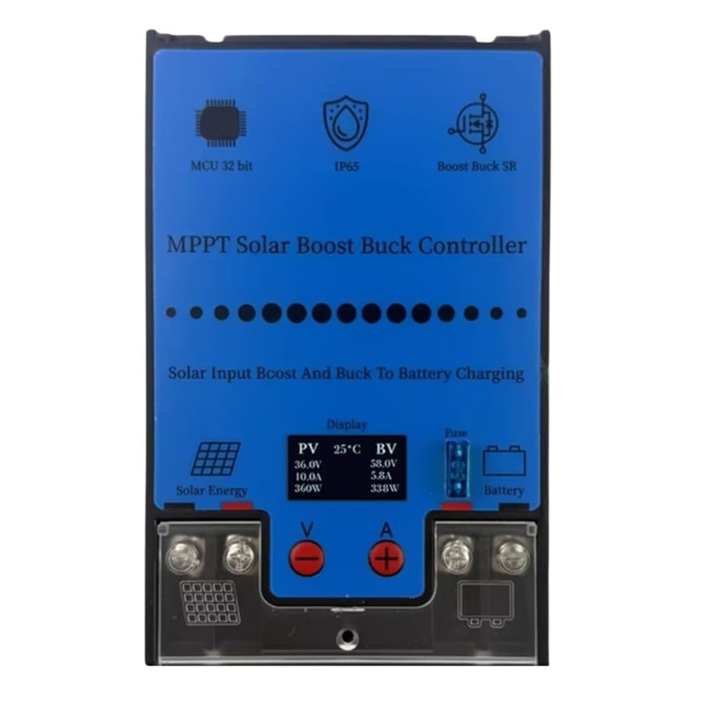 Pour régulateur de charge solaire MPPT 300 W 500 W, entrée 12 V-80 V vers sortie 12 V-88 V, convertisseur montant et descendant, affichage LCD pour batterie au lithium LiFePO4 (15 A, 500 W)