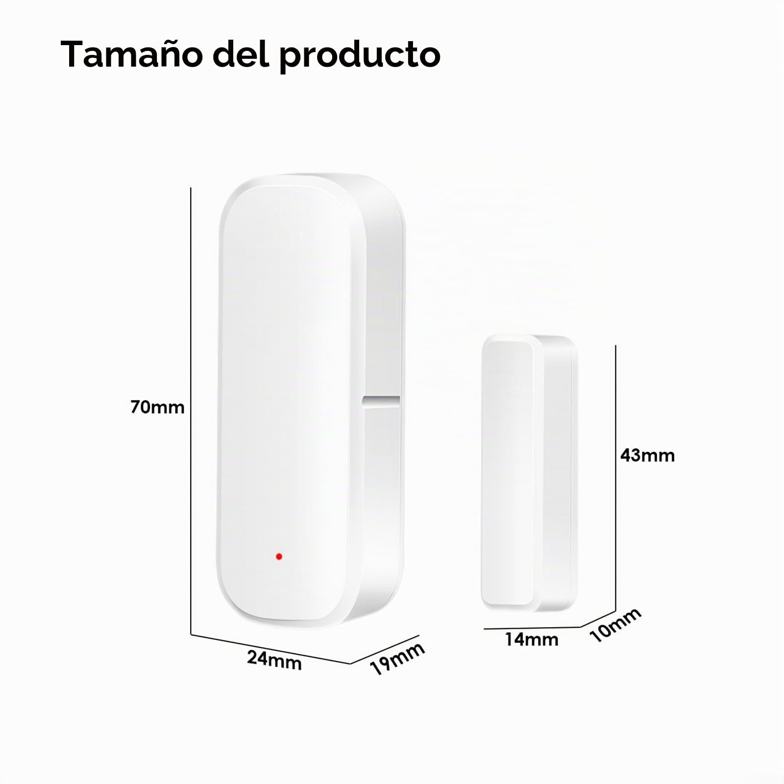 TUYA - Paquete de 4 Sensores WiFi de Puerta Inteligente, Alarma Con Notificación, Control Por Aplicación, Contacto Magnético Para Seguridad