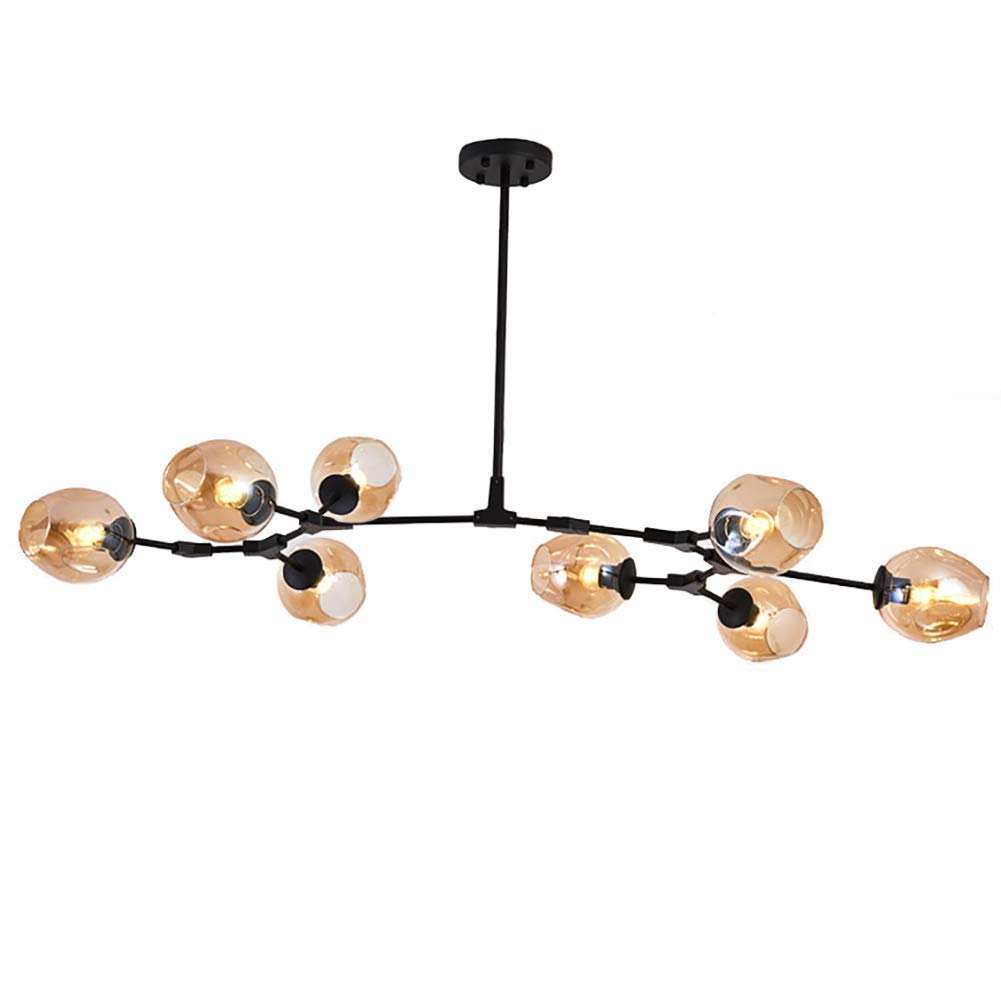 FZQSXAZU Chandeliers,Modern Industry Sputnik Chandelier，Modern 3S Gold Ceilingd Century Adjustable Hanging Fixture for Kitchen Living Room Bedroom/Amber./8S