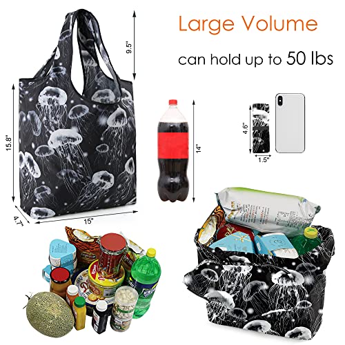Image of BeeGreen Rolled Up Grocery Bags Reusable Shopping Bags Foldable for Groceries