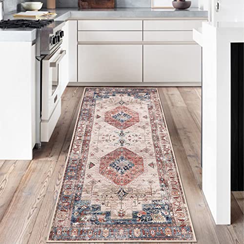 Falflor 2'X6' Non Slip Vintage Distressed Runner Rugs For Bedroom Washable Entryway Low Pile Kitchen Rug Floor Carpet Runners For Hallway Living Room #TOP2