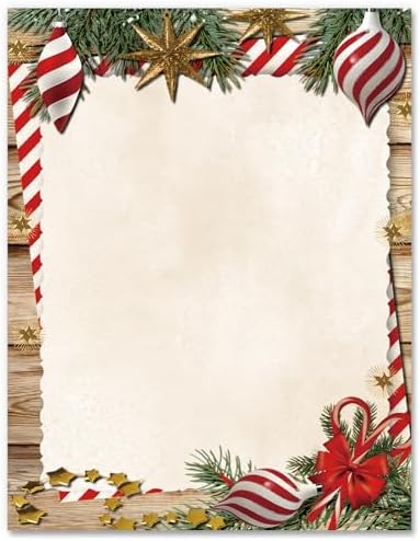Christmas Treats Stationery Paper - 80 Sheets 8.5x11 Holiday Letterhead For Invites & Letters
