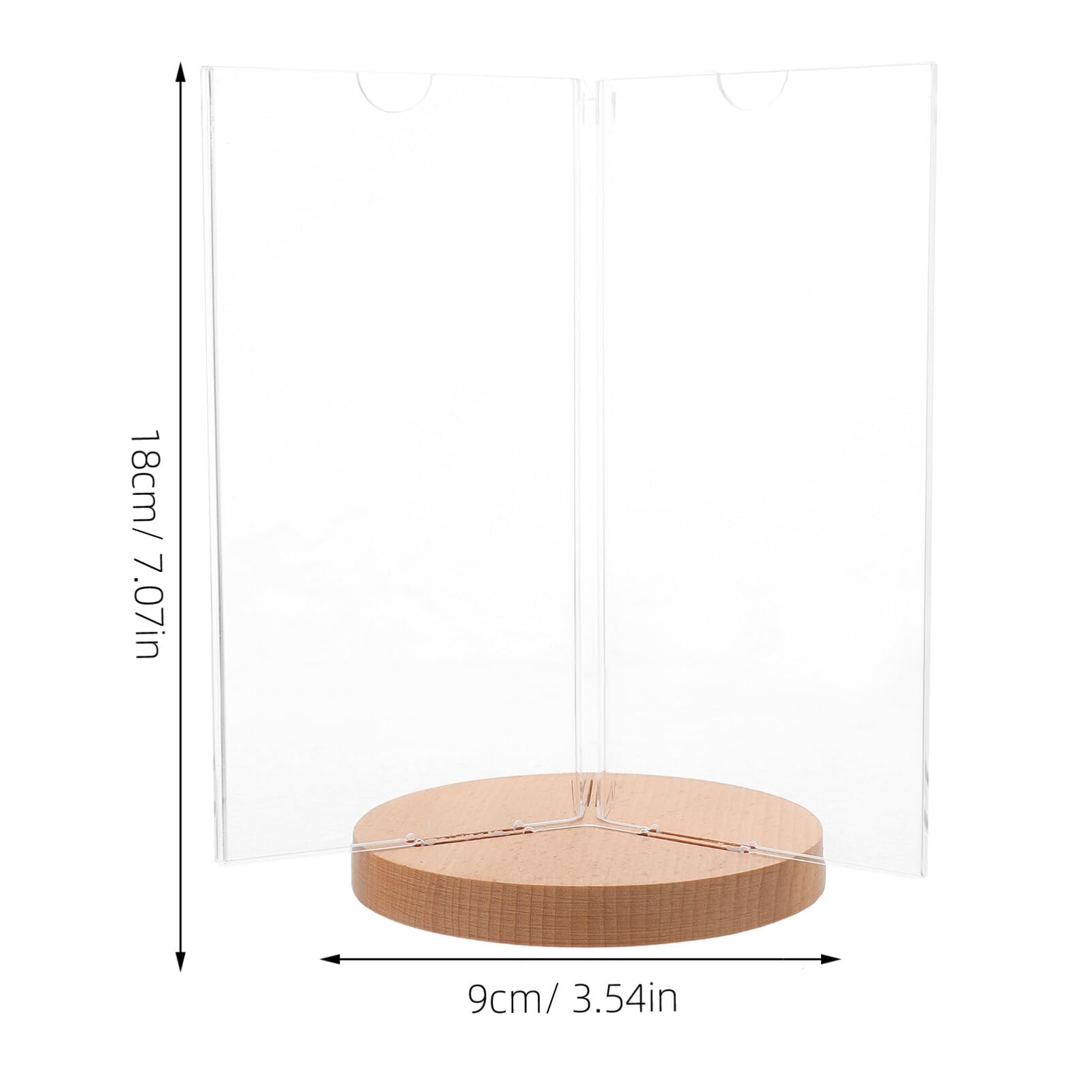 Portamenús Multilateral de Acrílico y Madera con Base Estable para Mesa