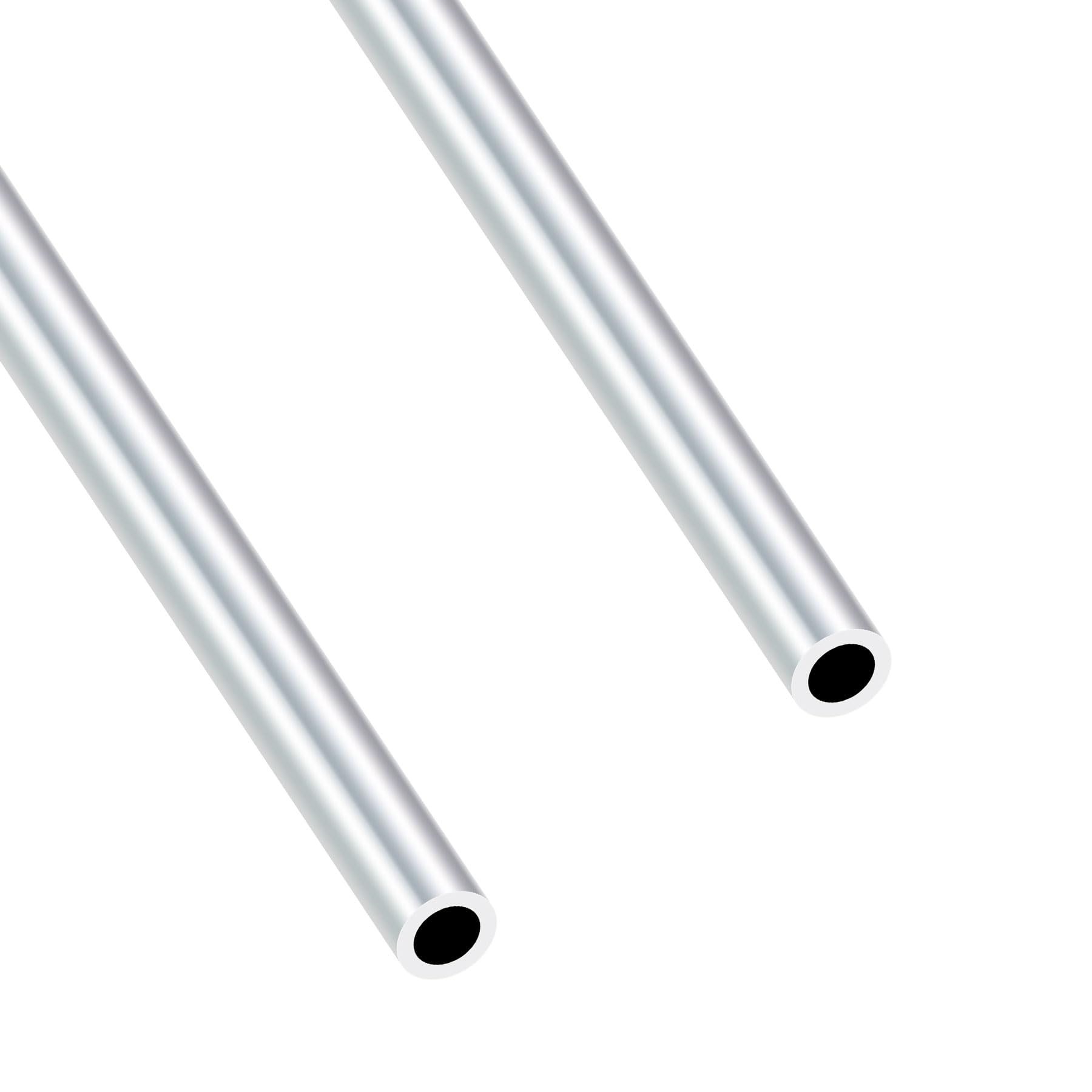 iMeistek 6063 Aluminium Round Tubes, 12mm OD 8mm ID 400mm Length Seamless Aluminium Tubes for DIY Model, Industrial,Decorative (2PCS)