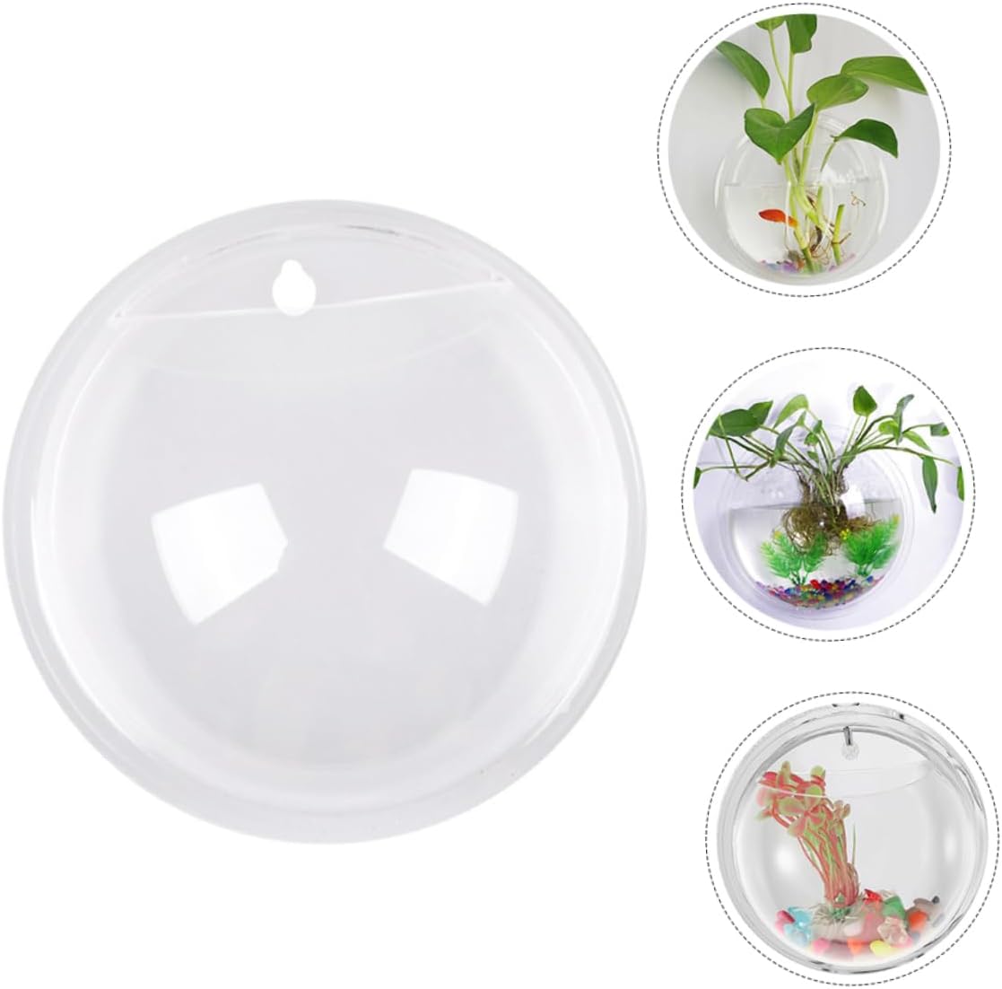 Toddmomy Wall-Mounted Acrylic Fish Bowl Planter Wall Hanging Fish Tank for Decor Creative Planter for Hydroponic Plants and Flowers