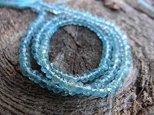 Perles en apatite bleu caraïbe 3mm pour confectionner un collier d'été