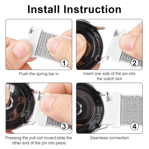 Vanjua 2Pack correas de nylon compatibles con COROS 22 mm miniatura 4
