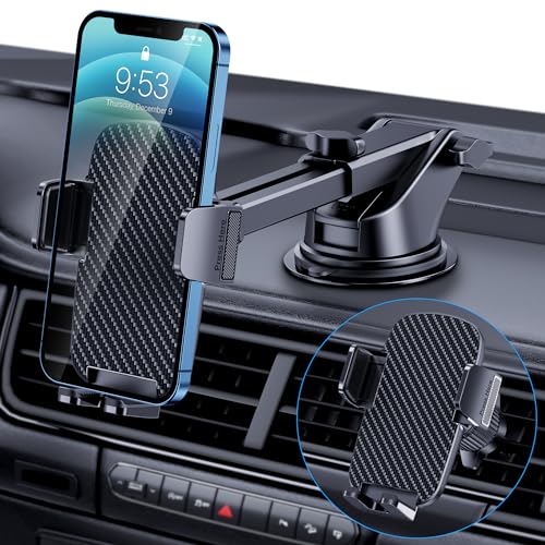 TICILFO Phone Holders for Your Car [Gooseneck Flexible] Phone Stand for Car Dashboard Windshield Automotive Accessories [Strong Suction Cup] Cell Phone Car Mount for All iPhone Android Smartphone