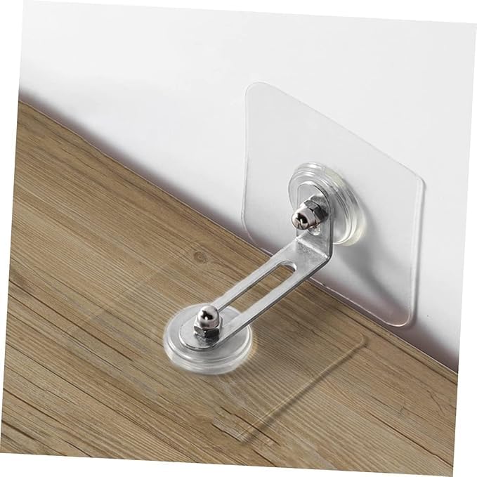 Image of 4 PCS Adhesive Furniture Wall Anchors No Drill, Anti Tip Furniture Straps Kit for Baby Proofing, Secure Bookcase Dresser Shelf Cabinet to Wall for Child Safety - Removable, No Screw