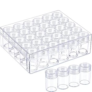 Klare Diamantboxen Plastik Perle Speicher Behälter Set mit 30 Stücke Vorratsgläser Diamant Malerei Zubehör Kasten…
