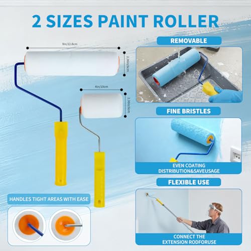 Kit completo de herramientas para cemento autonivelante, kit profesional para pisos epóxicos con rodillo espigado y accesorios miniatura 3