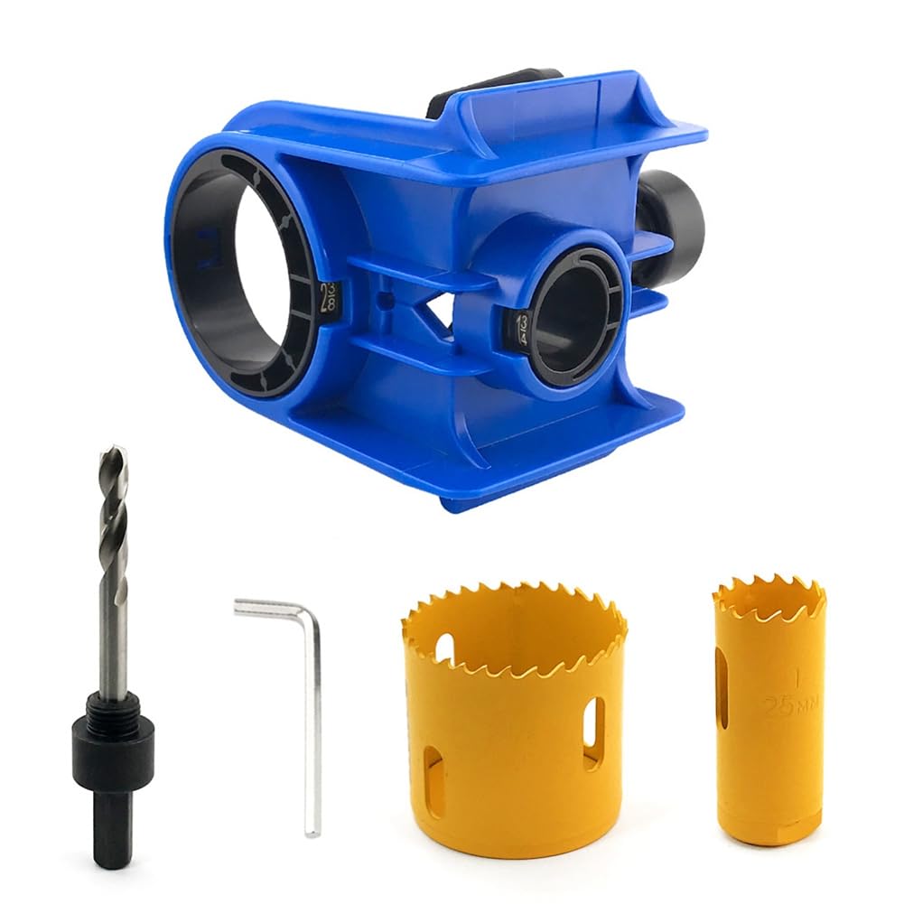 Gabarit de scie à trou bleu et kit d'installation pour serrures