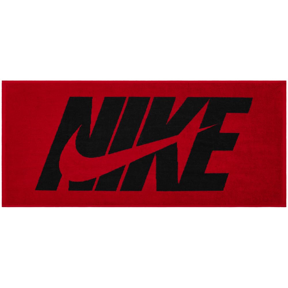 Nike Unisex Jacquard Medium Graphic Toalla Deportiva Black/University Red/Black One Size
