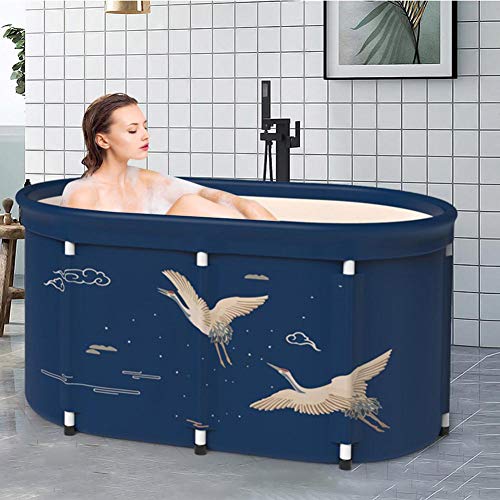 longrep Badewanne Bathtub Faltende Wannenbad Fass Folding SPA Erwachsenen Wanne Badewanne Familienbad, Dicker Plastikeimer Badewanne Für Den Innen- Und Außenbereich Bequeme, 100 x 56 x 77 cm