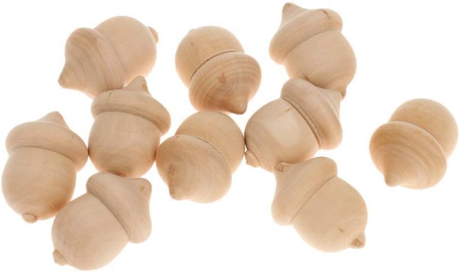 20Pcs Natural Wood Acorns Unfinished Wood Craft DIY Wedding Decoration Children Kid Graffiti Drawing Toy
