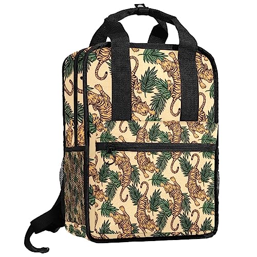 Sac à dos pour garçons motif tigre multicolore avec bretelles ajustables