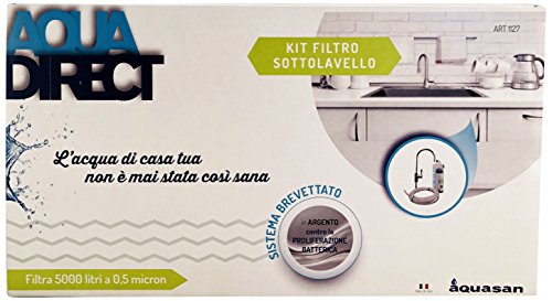 Aquasan 1227 Filtro armario patentado con grifo y contalitri electrónico, blanco/azul Cover