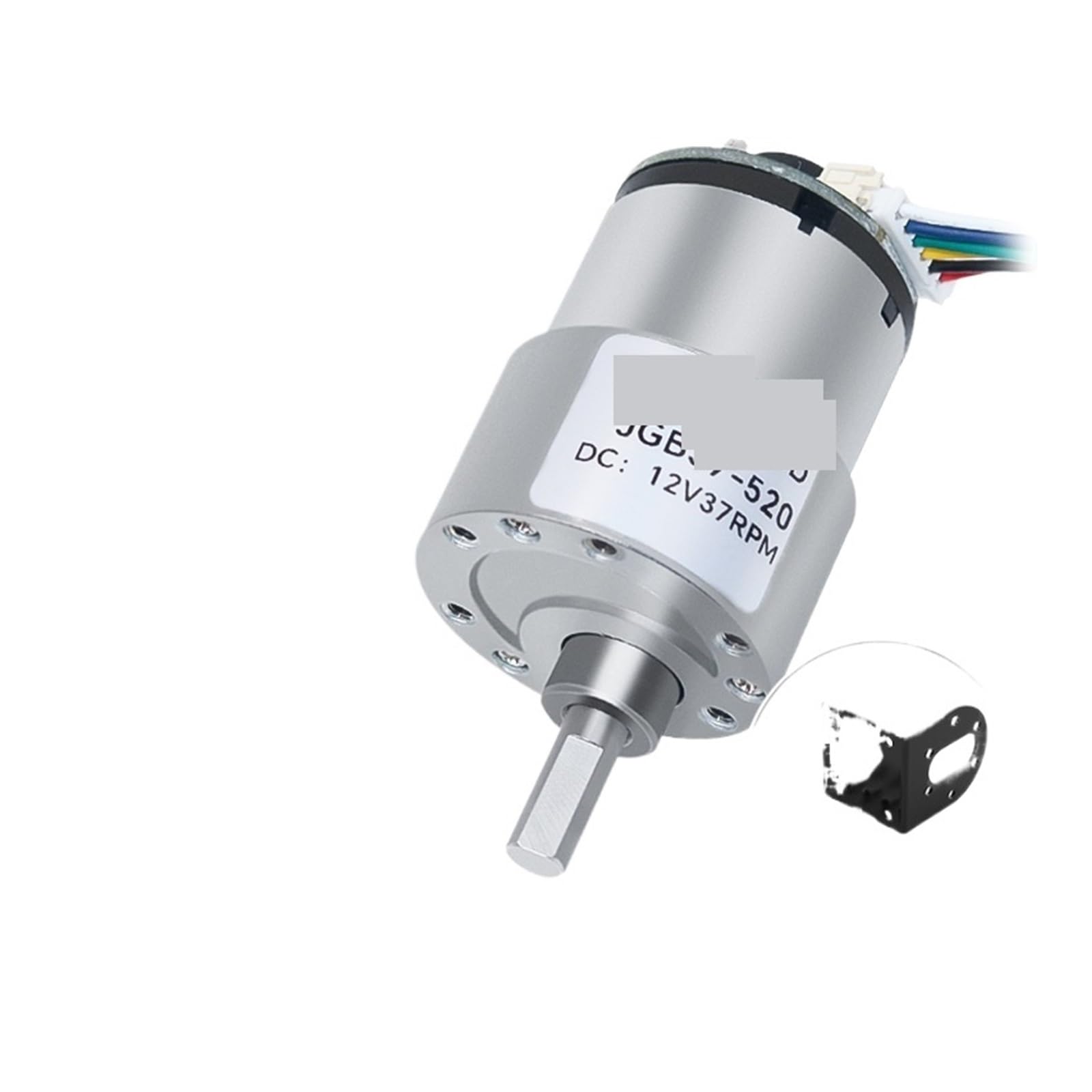 MUYTQAERG Motor Planetary DC Reduction Brushed JGB37-520 Hall Encoder 6V Forward and Reverse High Torque 21KG.CM Gear(12rpm)