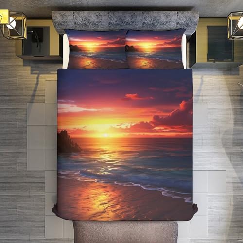 Parure de lit 3 pièces microfibre avec fermeture éclair soleilset