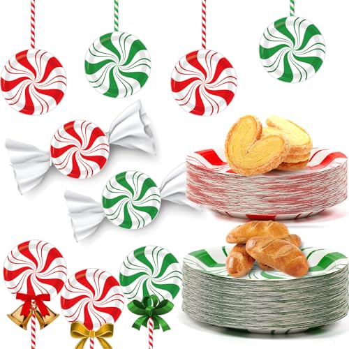 48Pcs Christmas Peppermint Candy Paper Plates Christmas dessert Cake Plates Candy Mint Happy New Year Disposable Party Supplies Set Holiday Xmas Peppermint Red Green Striped Decorations 7Inch 48Pcs Christmas Peppermint Candy Paper Plates Christmas dessert Cake Plates Candy Mint Happy New Year Disposable Party Supplies Set Holiday Xmas Peppermint Red Green Striped Decorations 7Inch