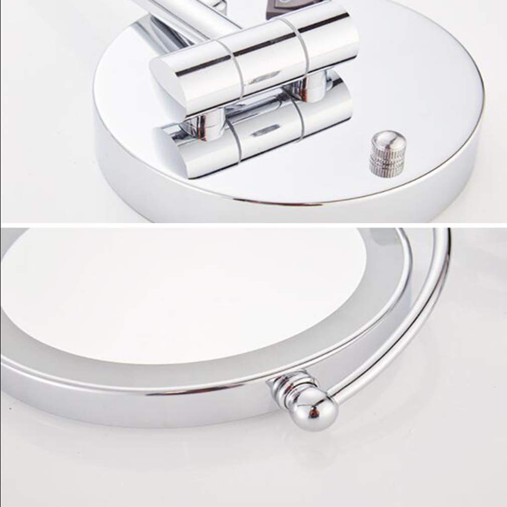 Espejo de tocador de maquillaje con luces, espejo de belleza montado en la pared de dos caras, espejo de baño con aumento 3X, espejo cosmético extensible alimentado por enchufe, dorado (dorado)
