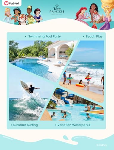 Image of Disney Marvel Princess Frozen Stitch Elsa Girls Hooded Swim Cover Up for Swimsuit Bathing Suit Swimwear Pocket 4-7 Years