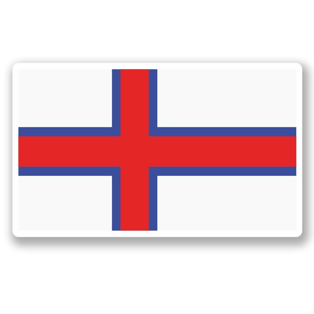2 x 10cm/100mm Faroe Islands Flag Vinyl Sticker Decal Laptop Travel Luggage Car Bike Sign Fun #5306
