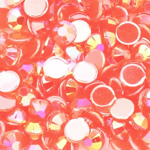 アクリル パステル ラインストーン 大容量セット (8mm ロブスターレッドAB) 推し活 デコ うちわ ミルキーストーン