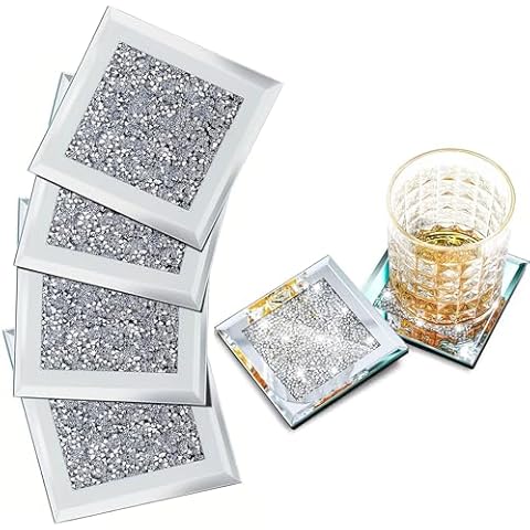 XINCHENG Crushed Diamond Coasters Set Cover