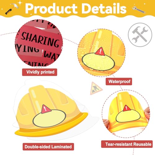 Image of gisgfim Construction Bulletin Board Decorations Learning Under Construction Paper Cutouts DIY Photo Helmet Motivational Bulletin Board Set for Back to School Teacher Classroom Wall Decor Supplies