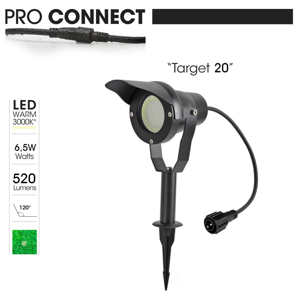LED Gartenstrahler 6,5 W 230V Schwarz mit Erdspieß