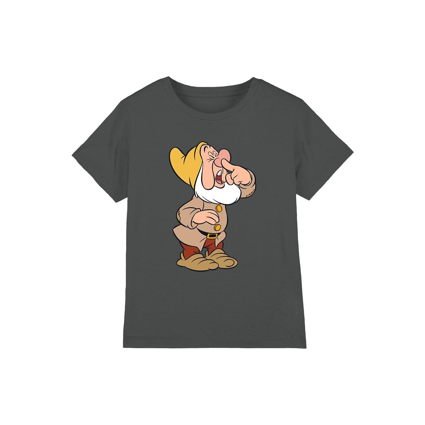 Snow White and The Seven Dwarfs, Sneezy Girls T Shirt, Charcoal, 3-4 Years