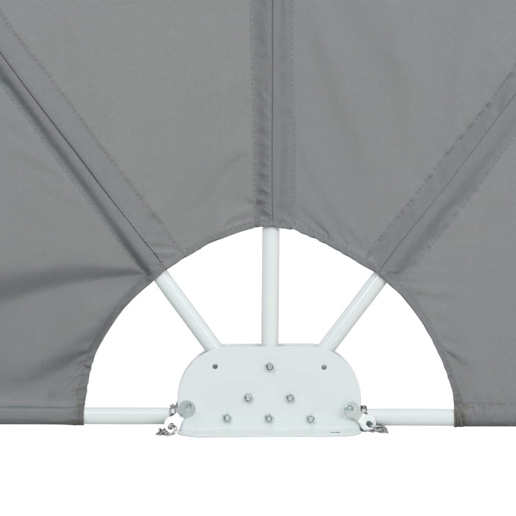 Auvent latéral pliable 240 x 160 cm, Paravent de terrasse en tissu et acier, Store extérieur gris pour balcon et jardin, Clôture de séparation rétractable