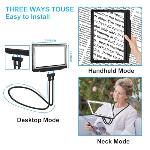 5X-Large-Hands-Free-Magnifying-Glass-with-43-Ultra-Bright-LEDs-Light-for-Reading-Full-Book-Page-Magnifier-Flexible-Gooseneck-Magnifier-for-Neck-Wear-Repair-Sewing-Low-Vision-Elderly